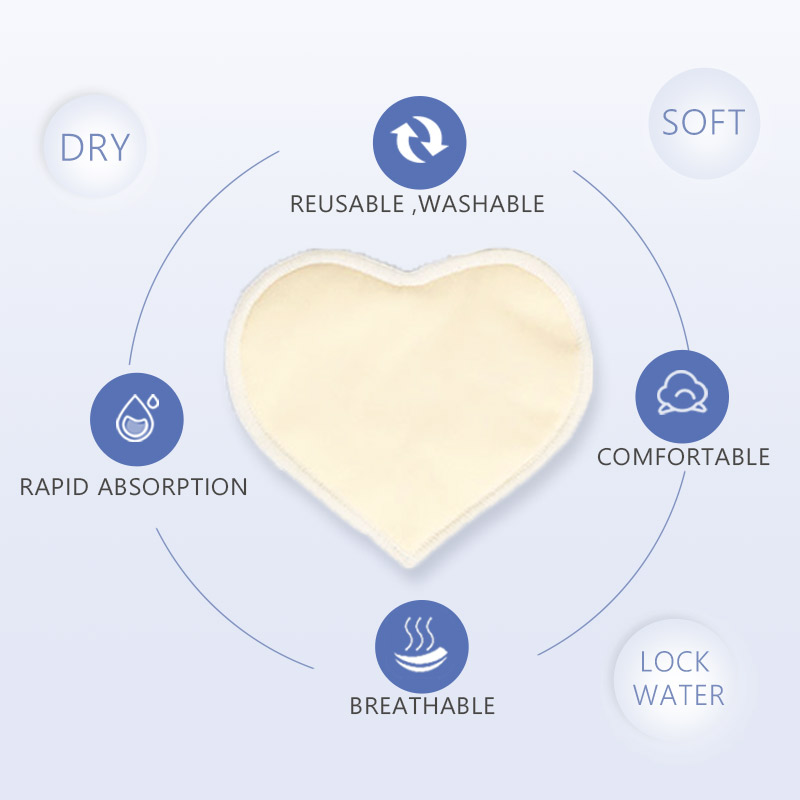 Bamboo Heart Shape Reusable Free Sample Breast Pads