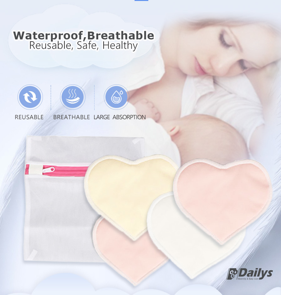 Bamboo Heart Shape Reusable Free Sample Breast Pads