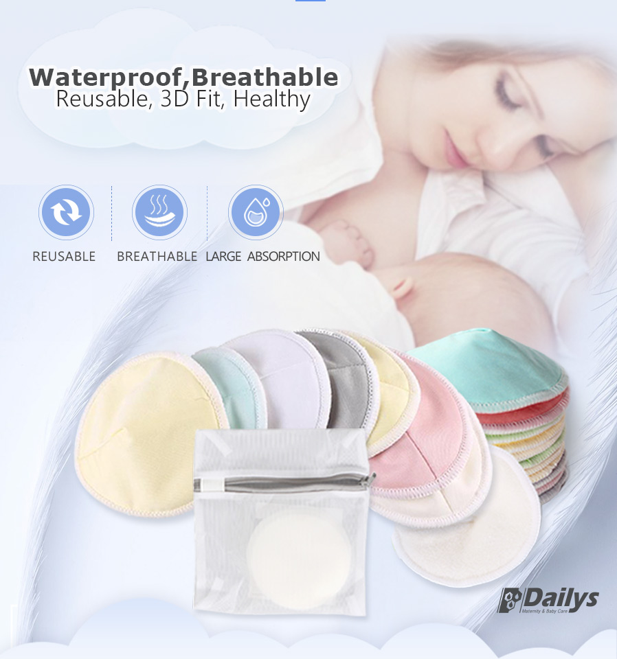 3D Design Bamboo Washable Custom Maternity Breast Pads