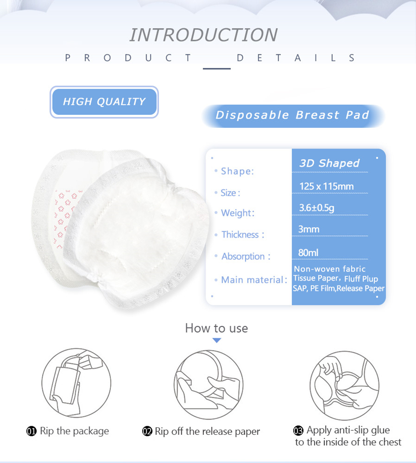 specification of disposable maternity breast pads