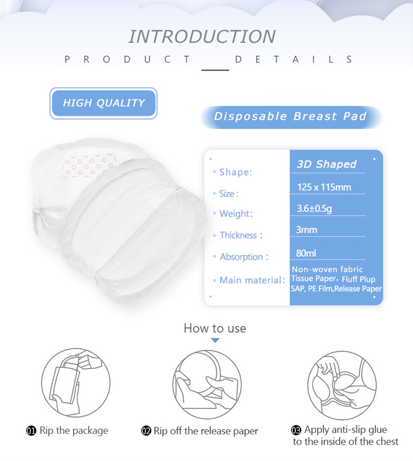 rubber band breast pads specification