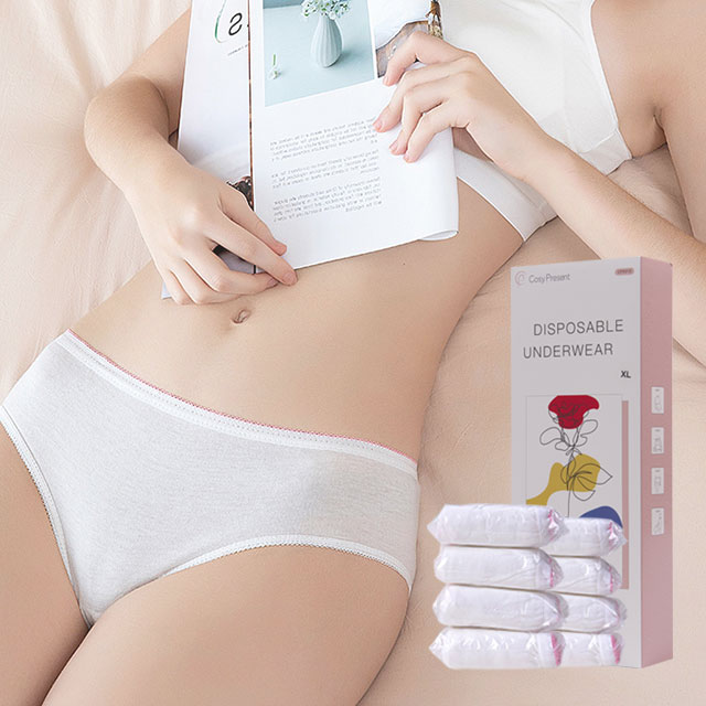 wholesale cheap white cotton soft women travel disposable underpants 