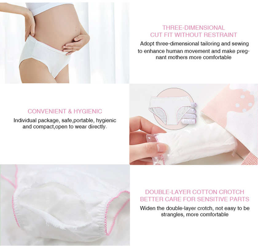 low waist breathable white free samples cotton disposable maternity  underwear