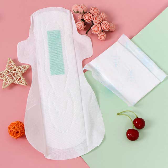 winged soft absorbent sanitary towel with negative ion 