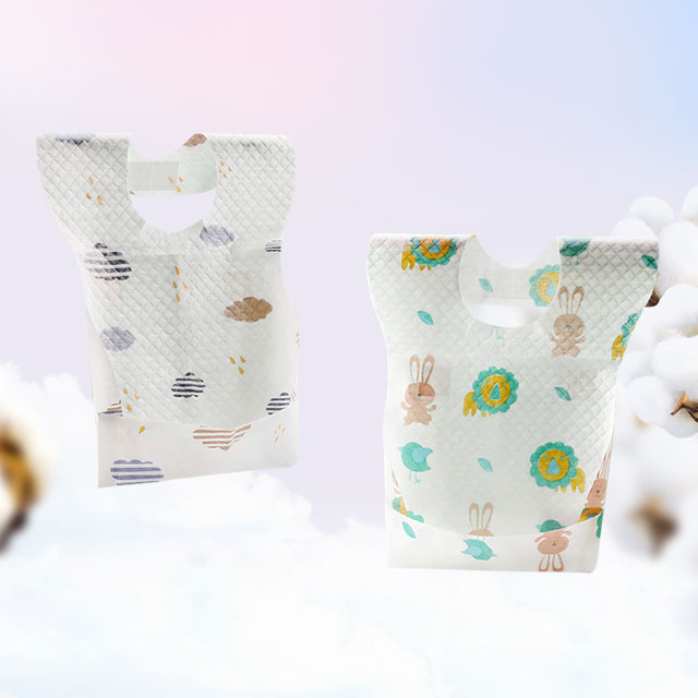 free sample cute breathable disposable baby bibs with pocket 