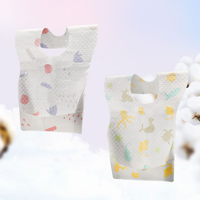 free sample cute breathable disposable baby bibs with pocket 