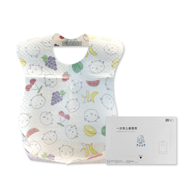 free sample cute breathable disposable baby bibs with pocket 